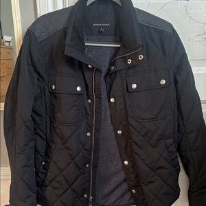 Banana Republic Men's Black Quilted Puffer Jacket